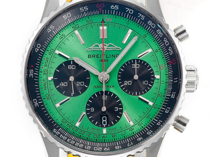 Chronograph - Black Ceramic - Green- N-Timer - Black Leather - Automatic - 43mm