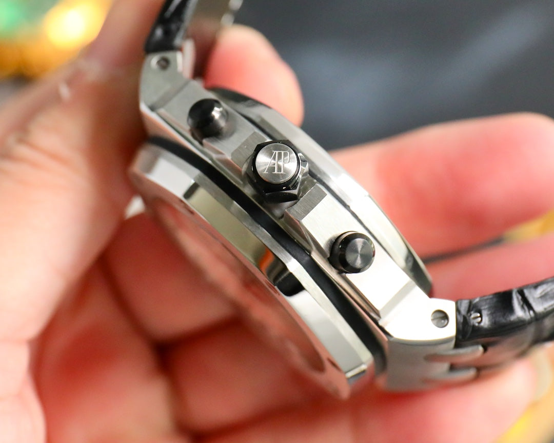 TOP! Panda Face Ceramic Bezel - Black Leather - Automatic - 42mm