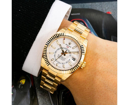 Luxury - White - Yellow 904L Steel -Automatic - 42mm