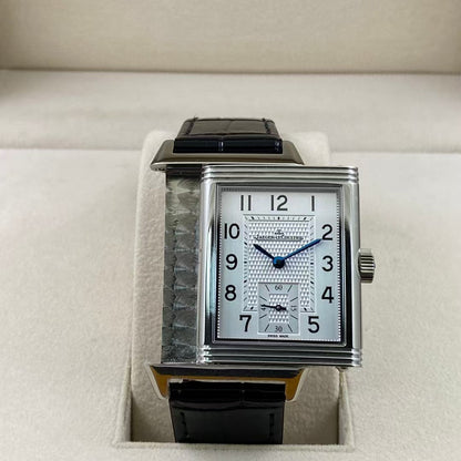 White Silver - Black Leather - Manual winding - 45*27mm