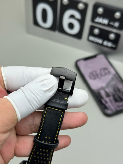 Chronograph -Hollow - Black 904L Steel - Black Rubber- Automatic - 42mm