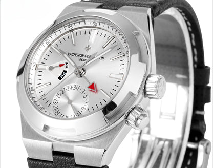 White Silver - 7900V- Black Leather - Automatic - 41mm