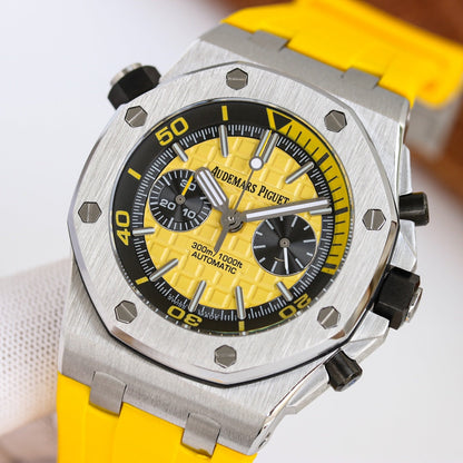TOP! - 316L Steel - Yellow rubber - Automatic - 42mm