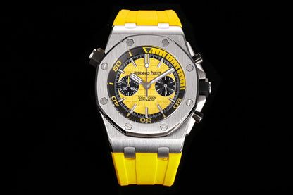 TOP! - 316L Steel - Yellow rubber - Automatic - 42mm