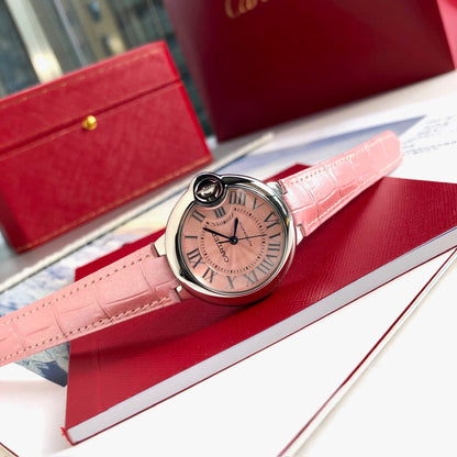 LADY -Pink Silver- Pink Leather - Quartz - 33mm