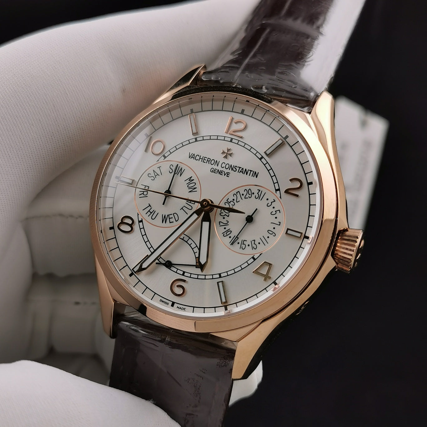 White Rosegold - 83520/000R-9909- Brown Leather - Automatic - 40mm