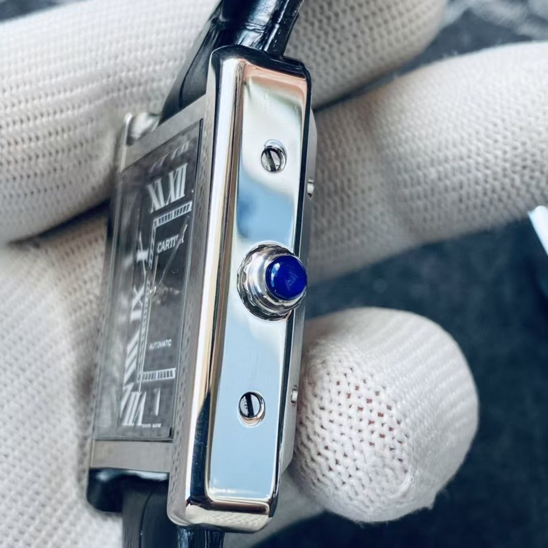 Rose gold bezel- Unisex -Black/Brown Leather - Automatic -41*31mm