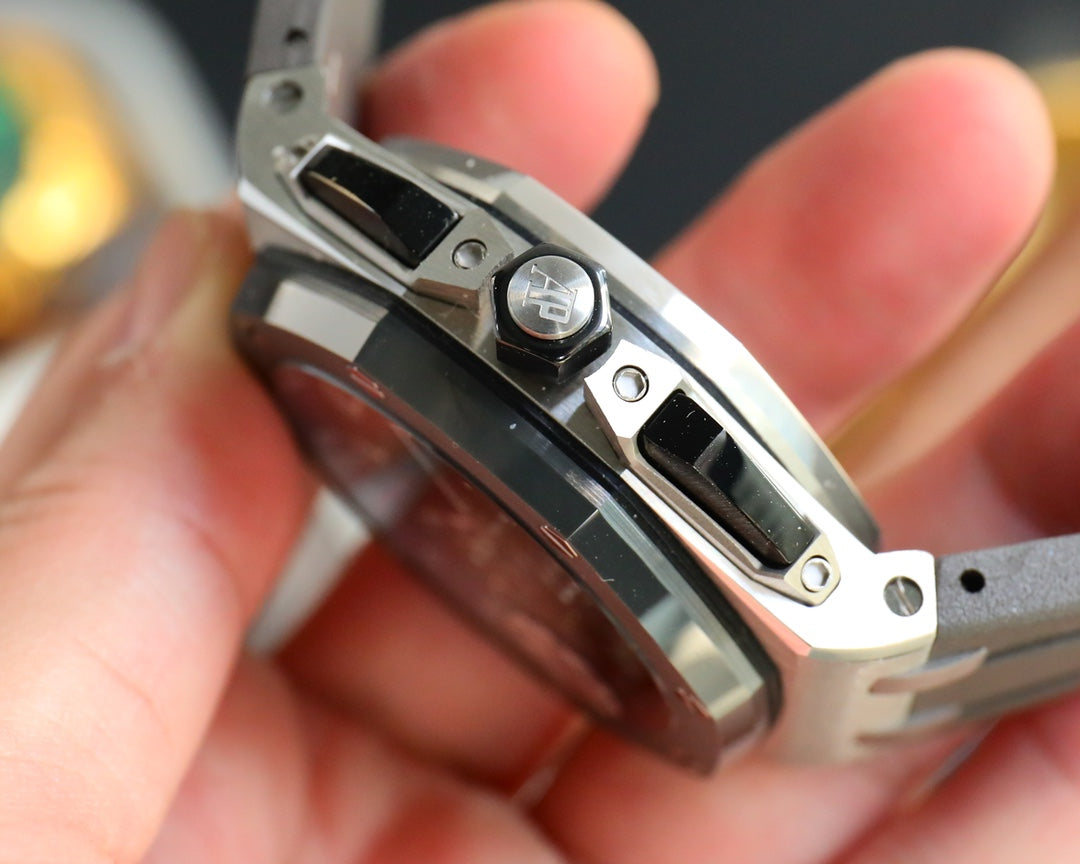 TOP! Grey Ceramic Bezel - Grey Rubber - Automatic - 44mm