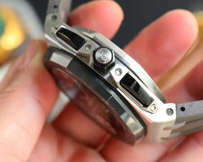 TOP! Grey Ceramic Bezel - Grey Rubber - Automatic - 44mm