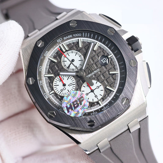 TOP! Grey Ceramic Bezel - Grey Rubber - Automatic - 44mm
