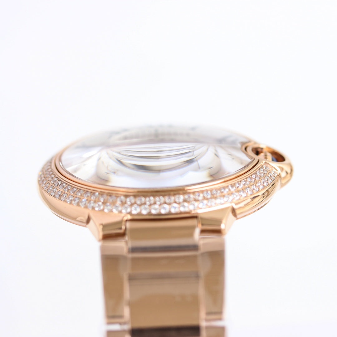 Luxury Diamond Bezel -White -Rosegold - 904L Steel- Automatic - 36/42mm