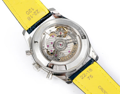 Chronograph - Silver Blue - Blue - N-Timer - Blue Leather - Automatic - 43mm