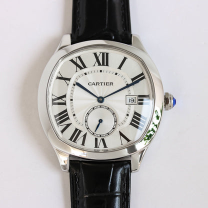 904L Silver -Silver White- Black Leather - Automatic - 40*41mm