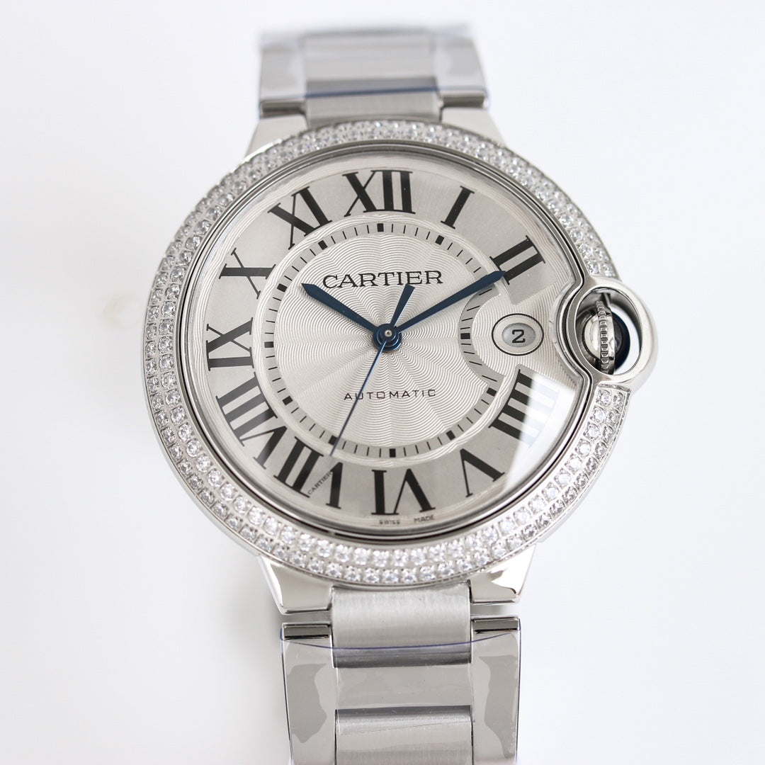 Luxury Diamond Bezel -White -White Silver - 904L Steel- Automatic - 36/42mm