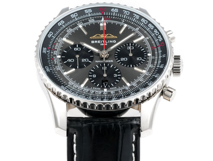 Chronograph - White Ceramic - Grey Black- N-Timer - Brown Leather - Automatic - 43mm