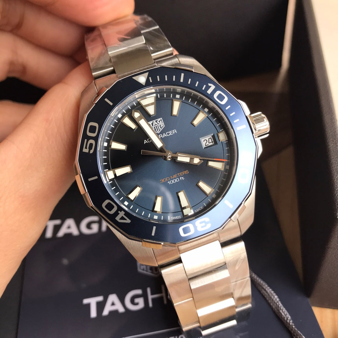 Blue - Silver 904L steel - Quartz - 41mm