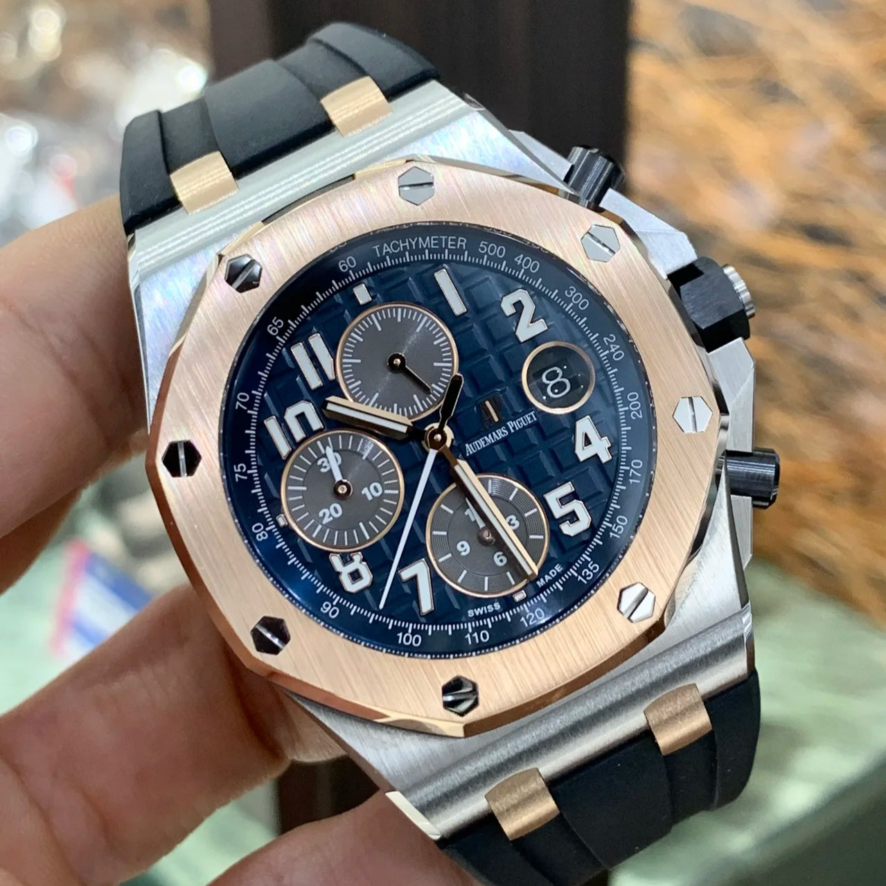 Chronograph - Yellow Ceramic Bezel - Blue Rubber - Automatic - 42mm