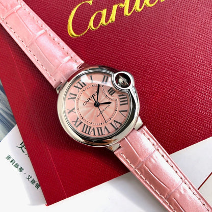 LADY -Pink Silver- Pink Leather - Quartz - 33mm