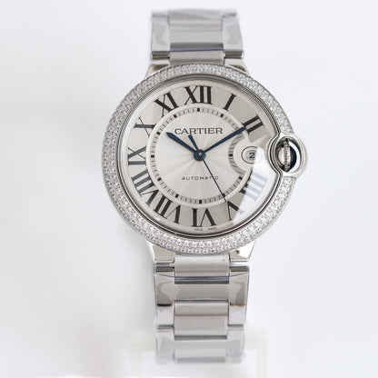 Luxury Diamond Bezel -White -White Silver - 904L Steel- Automatic - 36/42mm