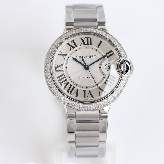 Luxury Diamond Bezel -White -White Silver - 904L Steel- Automatic - 36/42mm