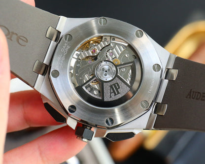 TOP! Grey Ceramic Bezel - Grey Rubber - Automatic - 44mm