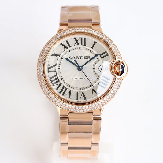 Luxury Diamond Bezel -White -Rosegold - 904L Steel- Automatic - 36/42mm