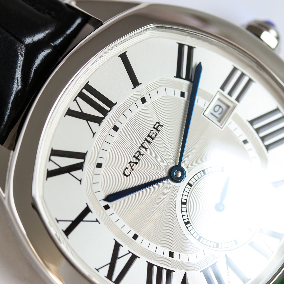 904L Silver -Silver White- Black Leather - Automatic - 40*41mm