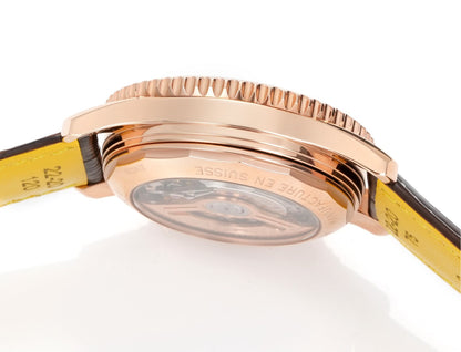 Chronograph - Rosegold - White - N-Timer - Brown Leather - Automatic - 43mm