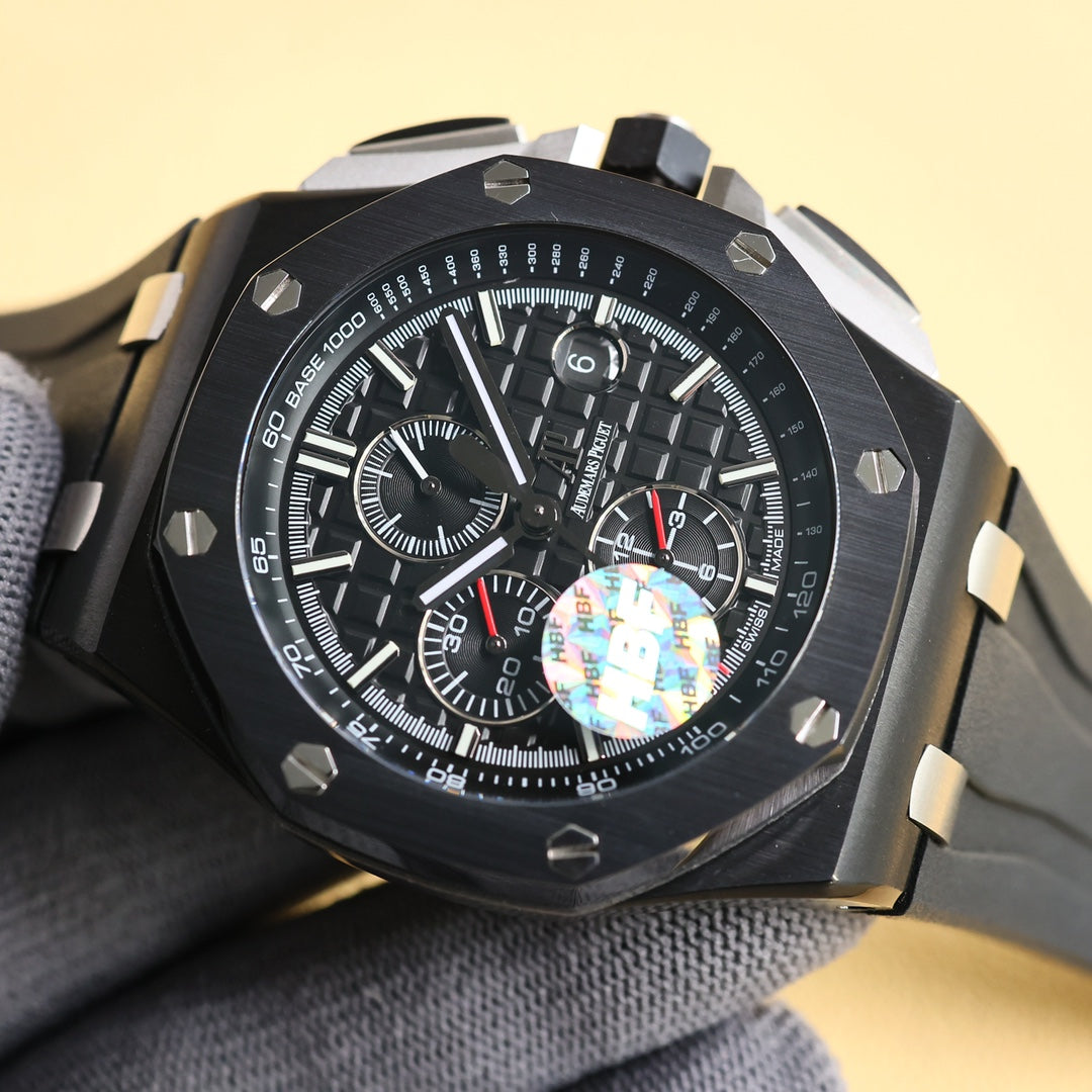 TOP! Black Ceramic Bezel - Black Rubber - Automatic - 44mm