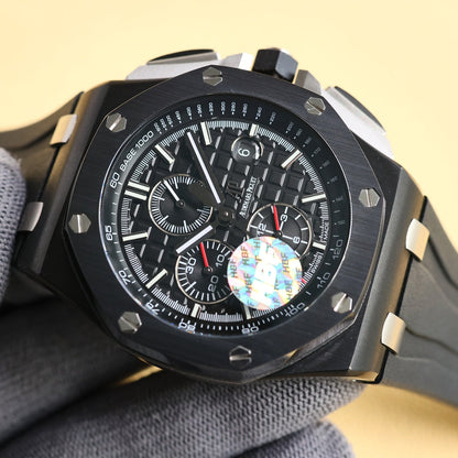 TOP! Black Ceramic Bezel - Black Rubber - Automatic - 44mm