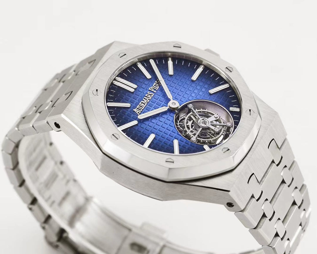 TOP! Blue Torbillon - White Steel - Automatic - 41mm