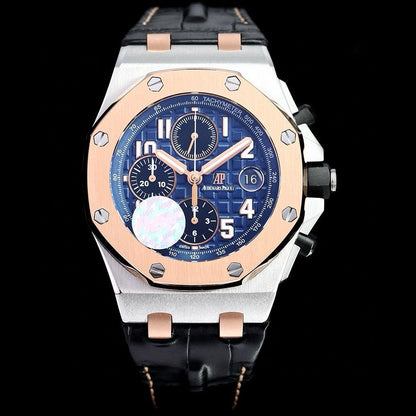 Rosegold Ceramic - Black Leather - Automatic - 44mm