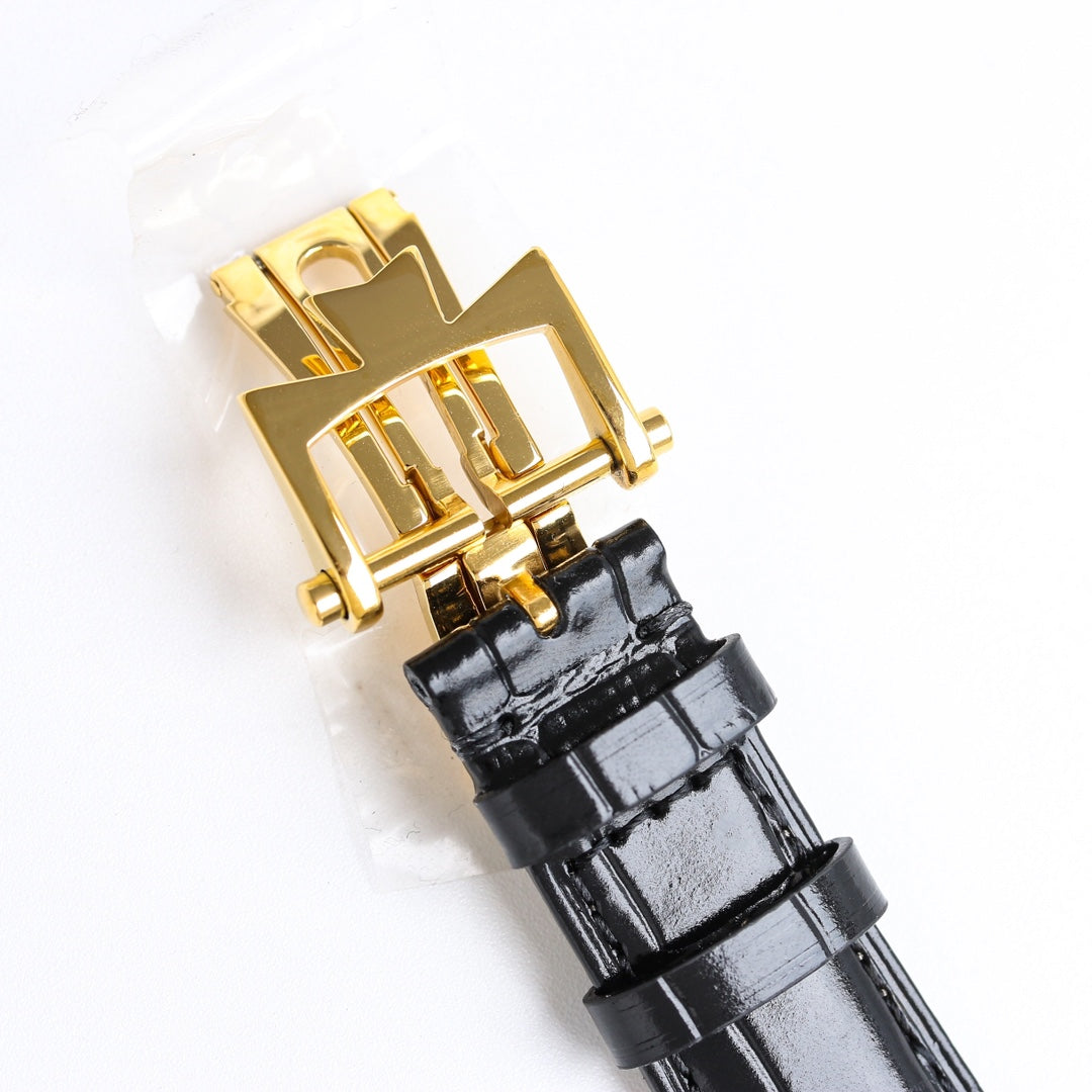 Chronograph - 904L Steel Yellow -Black Leather - Automatic - 42mm