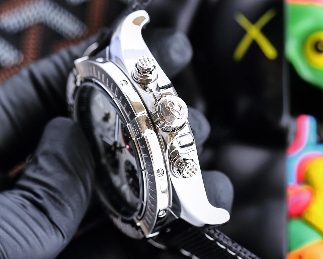 Chronograph -Black Ceramic White - Black Rubber - Quartz - 43mm