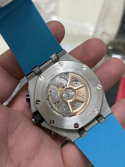 TOP! Baby Blue Silver - Blue Rubber - Automatic - 42mm