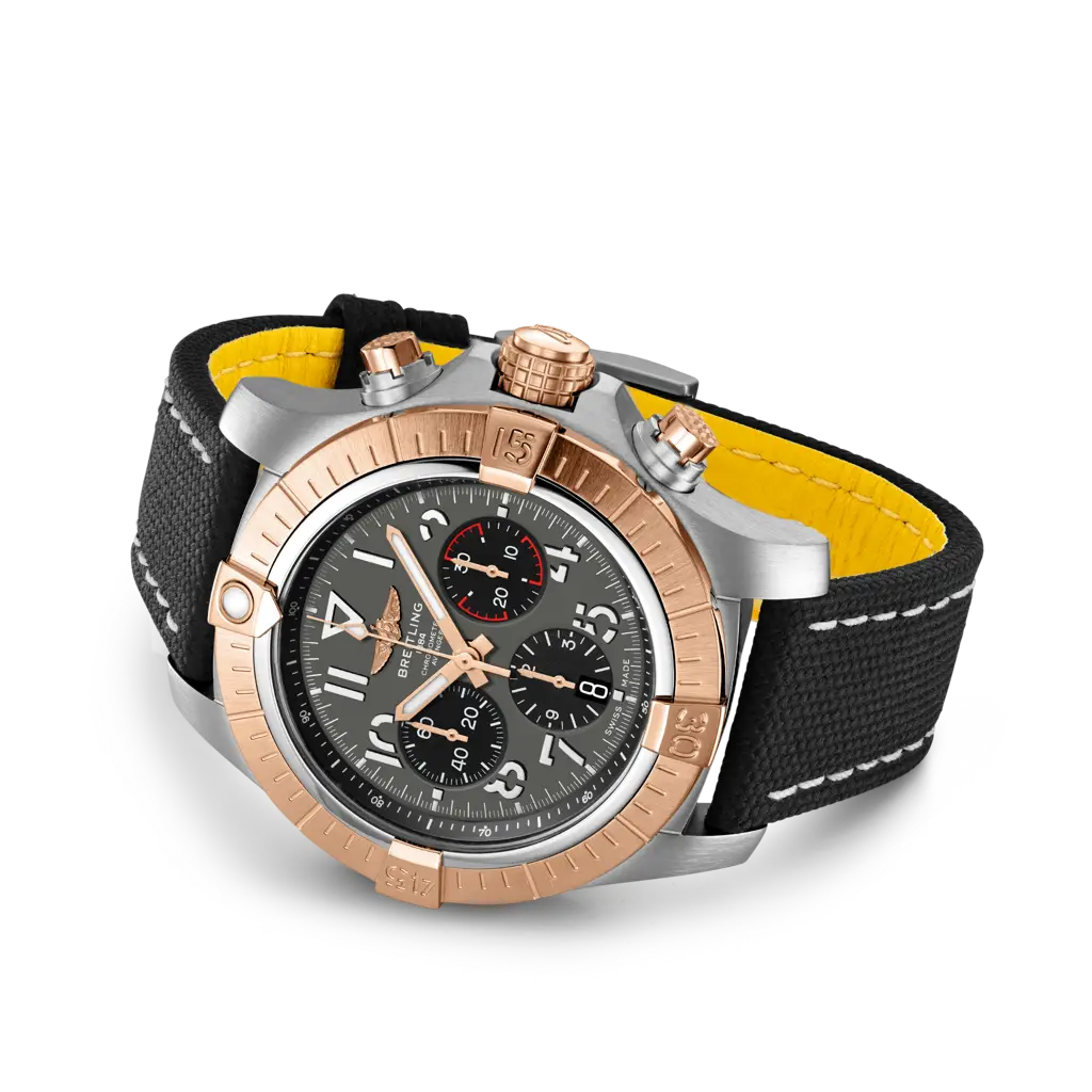 Chronograph -Rosegold- Grey - Black Rubber- Automatic - 45mm