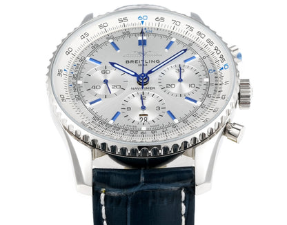 Chronograph - Silver Blue - N-Timer - Blue Leather - Automatic - 43mm