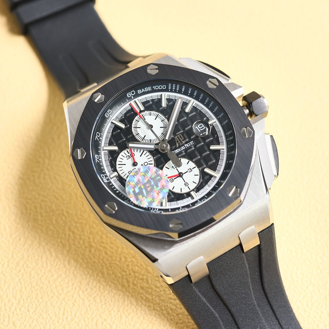 TOP! Black Ceramic Bezel - Black Rubber - Automatic - 44mm