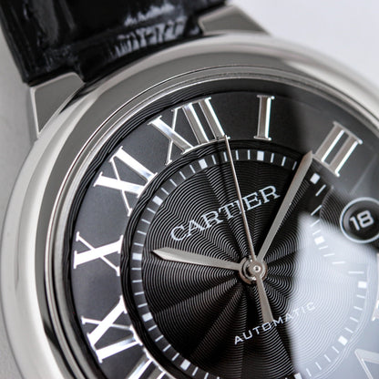 Black -White Silver - Black Leather- Automatic - 36/42mm