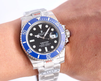 Luxury-Blue Black-White 904L Steel - Automatic -41mm