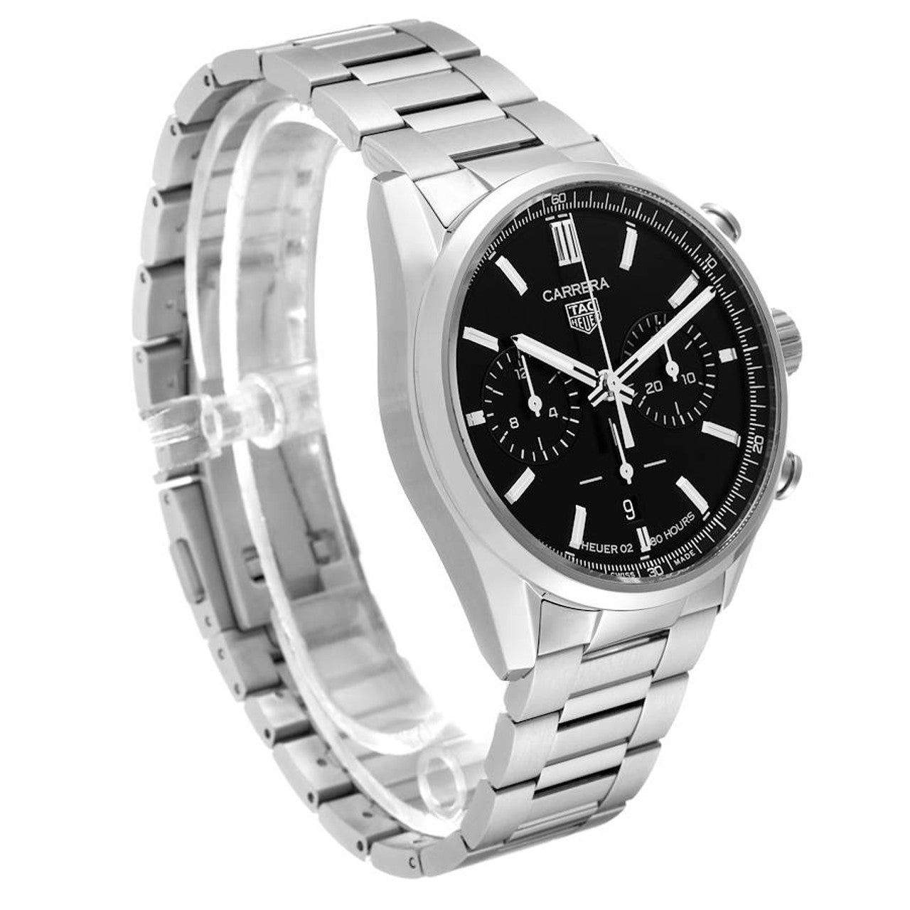 Black - Silver 904L Steel - Chronograph -Quartz - 42mm