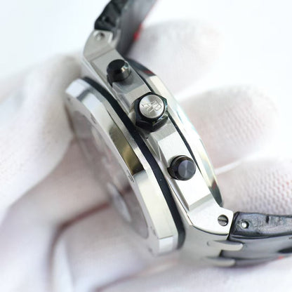 Chronograph-Black Ceramic- Black Red Leather - Automatic - 44mm