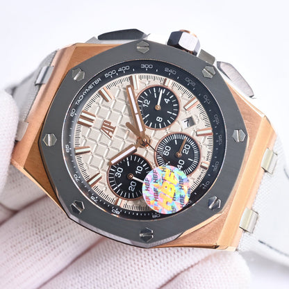 Chronograph- L Size -Grey Ceramic- White Rubber - Automatic - 44mm