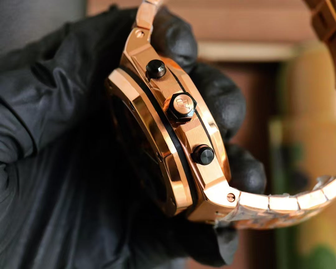 Chronograph-L Size -Rosegold Ceramic- Rosegold Steel - Automatic - 44mm