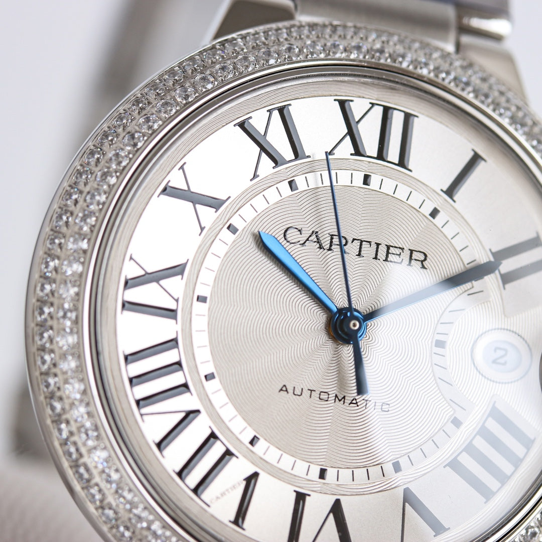 Luxury Diamond Bezel -White -White Silver - 904L Steel- Automatic - 36/42mm