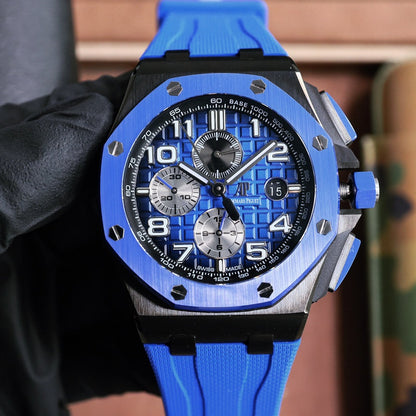 TOP! Blue Ceramic Bezel- Blue Rubber - Automatic - 44mm