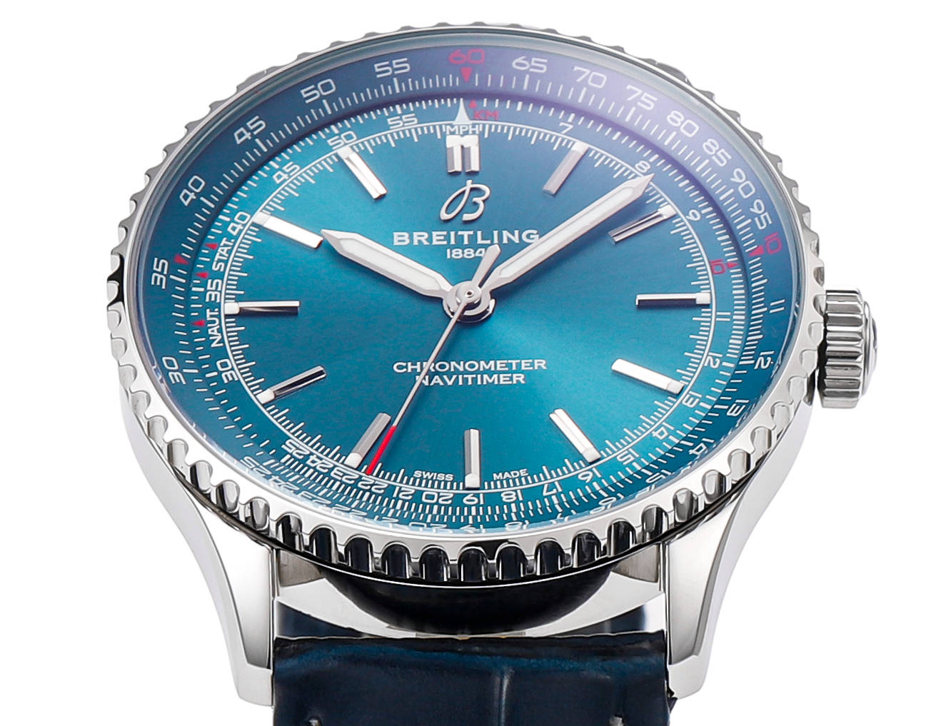 Baby Blue - Black Leather - Automatic - 41mm