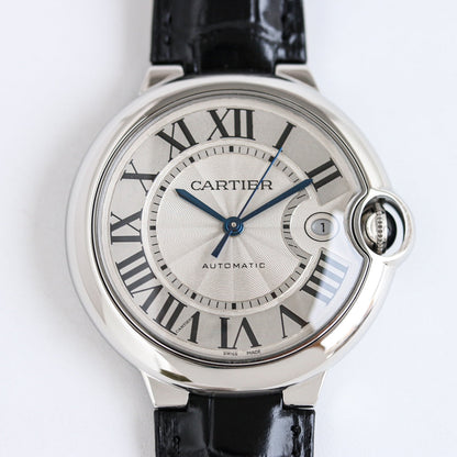 White -White Silver - Black Leather- Automatic - 36/42mm