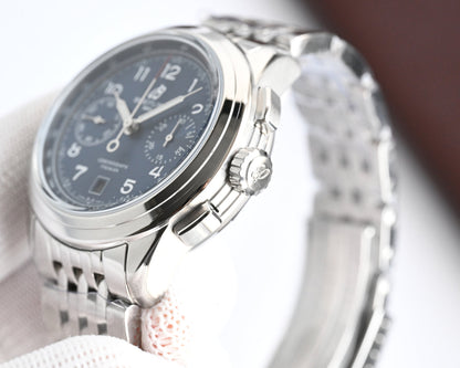 Chronograph - Blue White - Silver 316L Steel - Automatic - 42mm