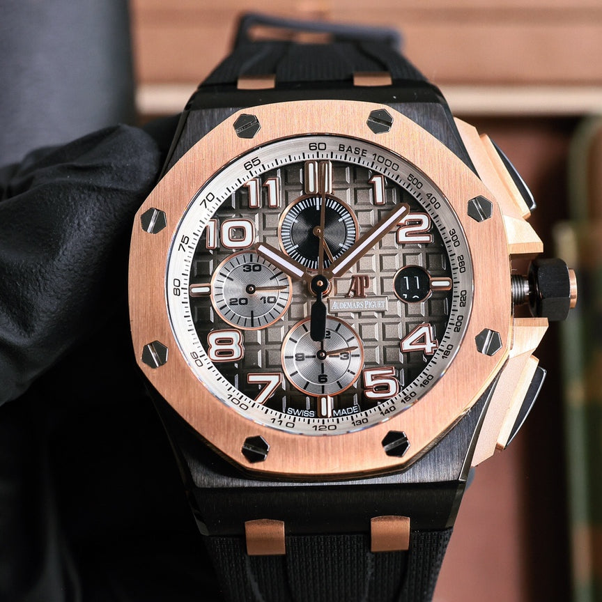 TOP! Yellow Ceramic Bezel- Black Rubber - Automatic - 44mm